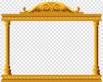 Yellow column frame , Encapsulated PostScript , posters decorative elements transparent background PNG clipart