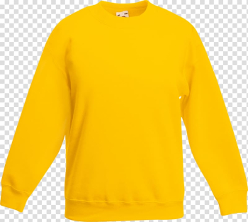 Yellow crew-neck sweatshirt illustration, Hoodie T-shirt Tracksuit Bluza Fruit of the Loom, Hoodie transparent background PNG clipart