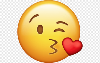 yellow emoji with kiss heart, Emoji Kiss Icon 2, kiss, love, heart, smiley png