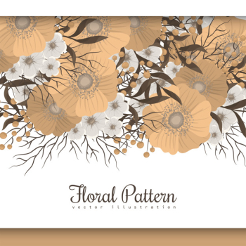 Yellow floral background flower border Free Vector