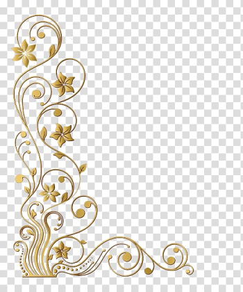 Yellow floral frame illustration, Frames Decorative arts Gold leaf, gold corner transparent background PNG clipart