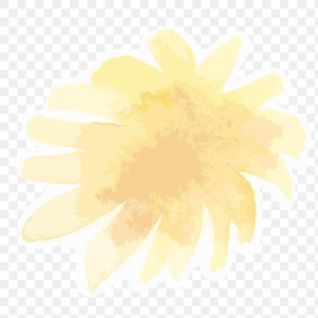 Yellow flower transparent png watercolor sticker Yellow flower transparent png watercolor sticker