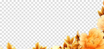 Yellow flowers frame illustration, Moutan peony , peony transparent background PNG clipart