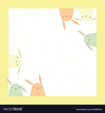 yellow frame with cute rabbits yellow frame with cute rabbits
