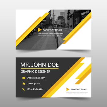 Yellow geometric corporate business card Yellow geometric corporate business card