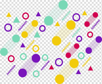Yellow, green, and purple shape illustrations, Geometry Geometric shape Euclidean , Colorful geometric graphic cover transparent background PNG clipart