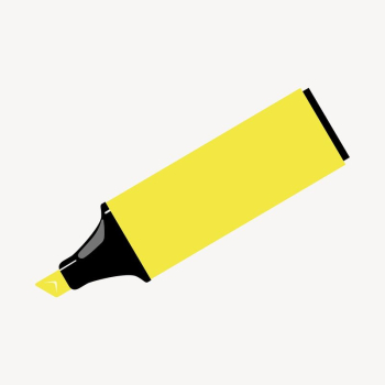 Yellow highlighter marker clipart, stationery | Free Photo - rawpixel