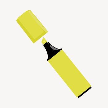 Yellow highlighter marker clipart, stationery | Free Photo - rawpixel