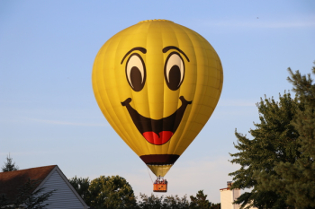 Yellow Hot Air Balloon on Air Yellow Hot Air Balloon on Air