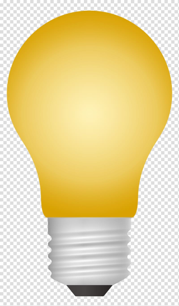 Yellow lightbulb illustration, Incandescent light bulb, Light Bulb transparent background PNG clipart