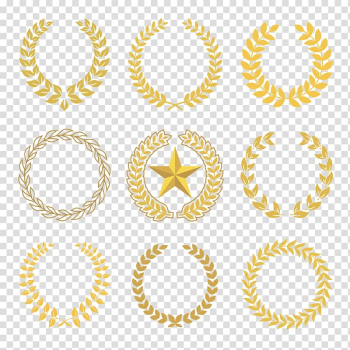 Yellow logo lot, Laurel wreath Bay Laurel Euclidean , Laurel transparent background PNG clipart