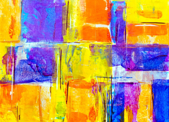 Yellow, Orange And Blue Abstract Painting Yellow, Orange And Blue Abstract Painting