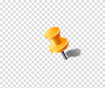Yellow pin illustration, Paper Drawing pin Global Positioning System Icon, Yellow pushpin transparent background PNG clipart