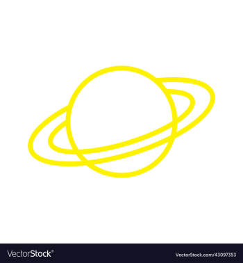 yellow planet saturn line art icon yellow planet saturn line art icon