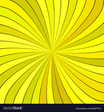 Yellow psychedelic abstract spiral stripe vector image