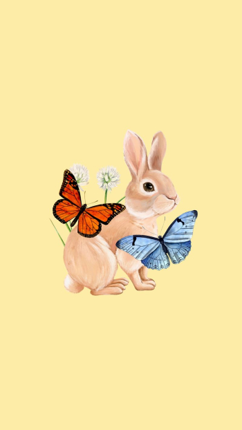 Yellow rabbit iPhone wallpaper, cute | Free Photo Illustration - rawpixel