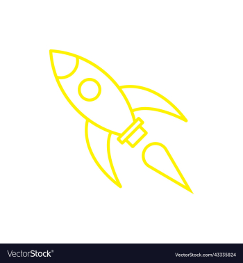 yellow rocket line art ico