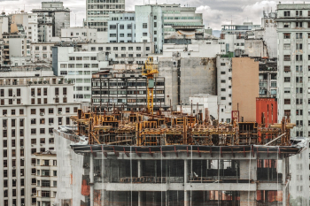 Yellow Scaffolding Building Yellow Scaffolding Building
