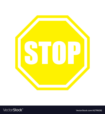 yellow stop sign or logo yellow stop sign or logo