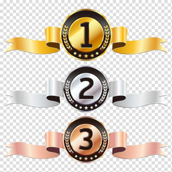 Yellow, white, and pink ribbons, prize transparent background PNG clipart
