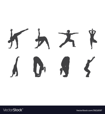yoga silhouettes set yoga silhouettes set