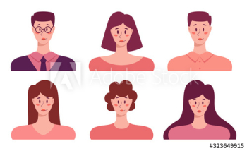 Young adult people avatar set, business men and women portrait v Young adult people avatar set, business men and women portrait v