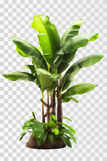 Young banana tree, PNG image