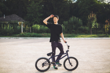 Young bmx bicycle rider Free Photo