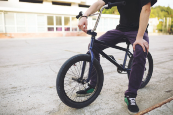 Young bmx bicycle rider Free Photo