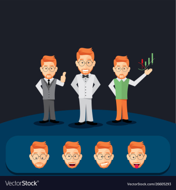 Young businessman shirt tuxedo trader face vector image Young businessman shirt tuxedo trader face vector image