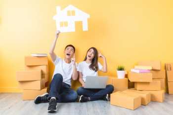 Young couple moving into their new home Free Photo Young couple moving into their new home Free Photo