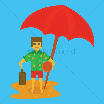 Young man under umbrella Young man under umbrella