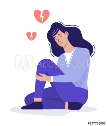 Young sad woman struggling from a broken heart Young sad woman struggling from a broken heart