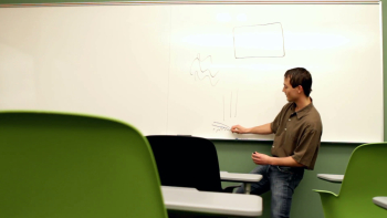 Young teacher drawing on board for empty class Stock Video Footage ...