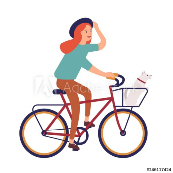 Young woman dressed in casual clothes riding bike Young woman dressed in casual clothes riding bike