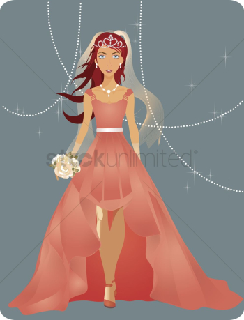 Young woman in a wedding gown Young woman in a wedding gown