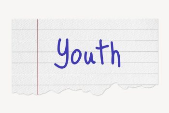 Youth word typography, torn stationery | Free PSD - rawpixel