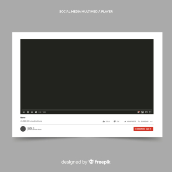 Youtube video player template vectorized Free Vector Youtube video player template vectorized Free Vector