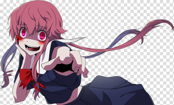 Yuno Gasai Future Diary Anime Mirai Yandere, Anime transparent background PNG clipart