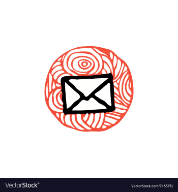 Zentangle icon e-mail vector image Zentangle icon e-mail vector image