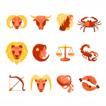 Zodiac icons set flat Zodiac icons set flat