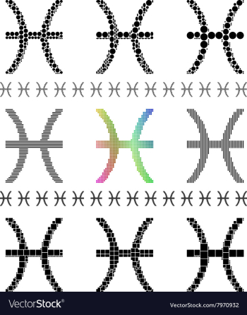 Zodiac Sign Pisces Set vector image Zodiac Sign Pisces Set vector image