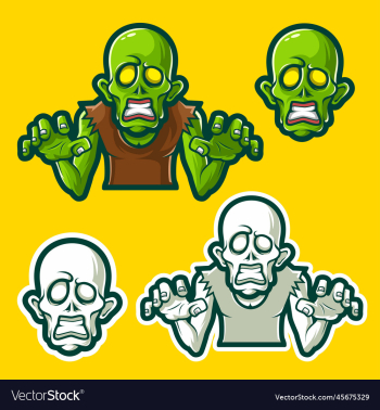 zombie cartoon character mascot zombie cartoon character mascot