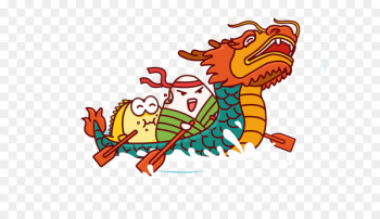 Zongzi Dragon Boat Festival Bateau-dragon Cartoon - Cartoon dumplings dragon boat 