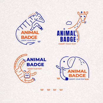 Zoo animal badge set | Free stock vector - 1205087