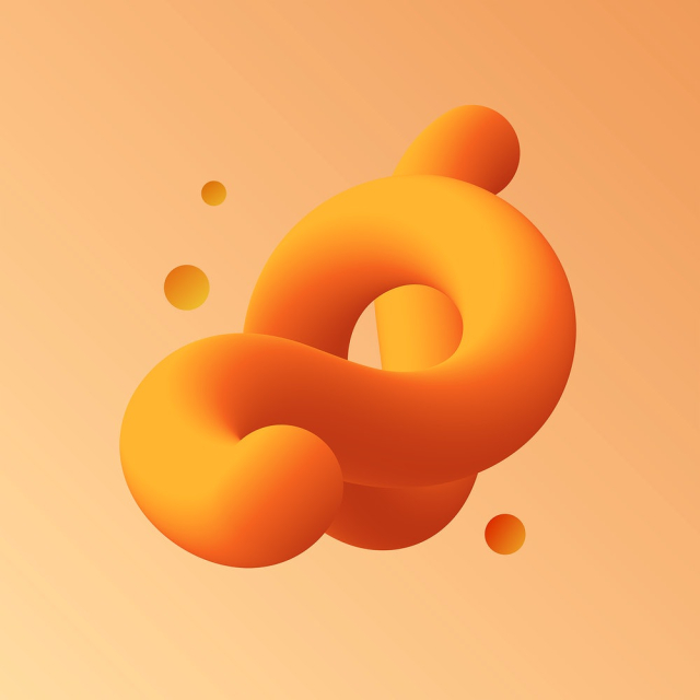 3D abstract liquid shape, orange | Free PSD - rawpixel