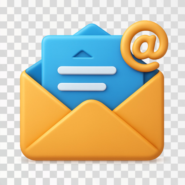 3D Icon of an Envelop with an Email Symbol
