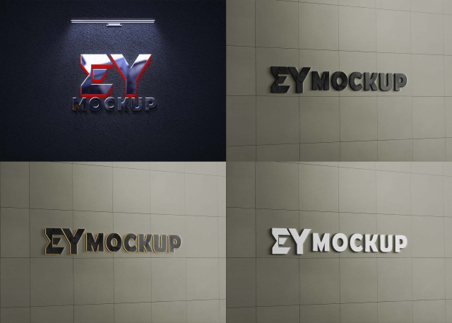 3D Logo Mockup (PSD)