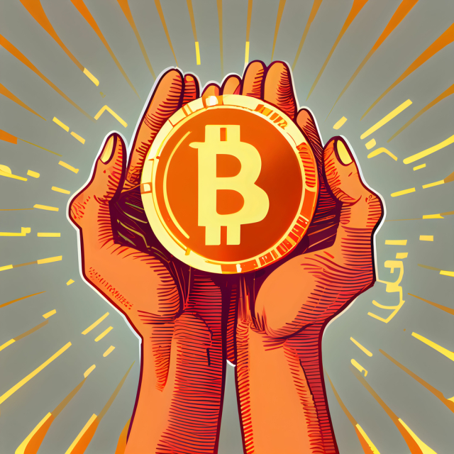 3d rendering of hands holding bitcoin