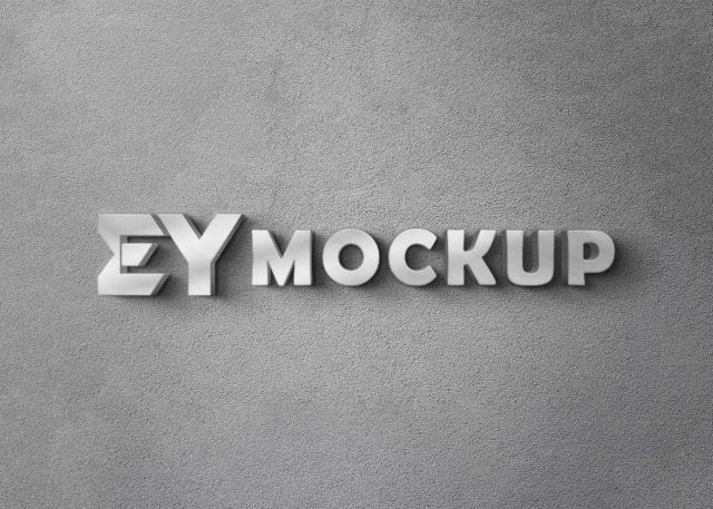 5 + 3D Wall Logo Mockup Free Download